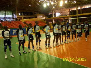 Botswana Volleyball team lining up for the game